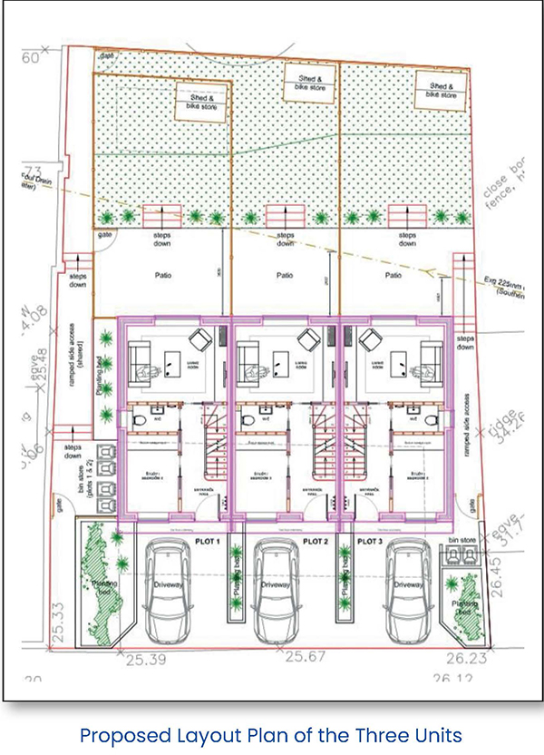 Site With Permission For Three, 3-Bedroom Houses