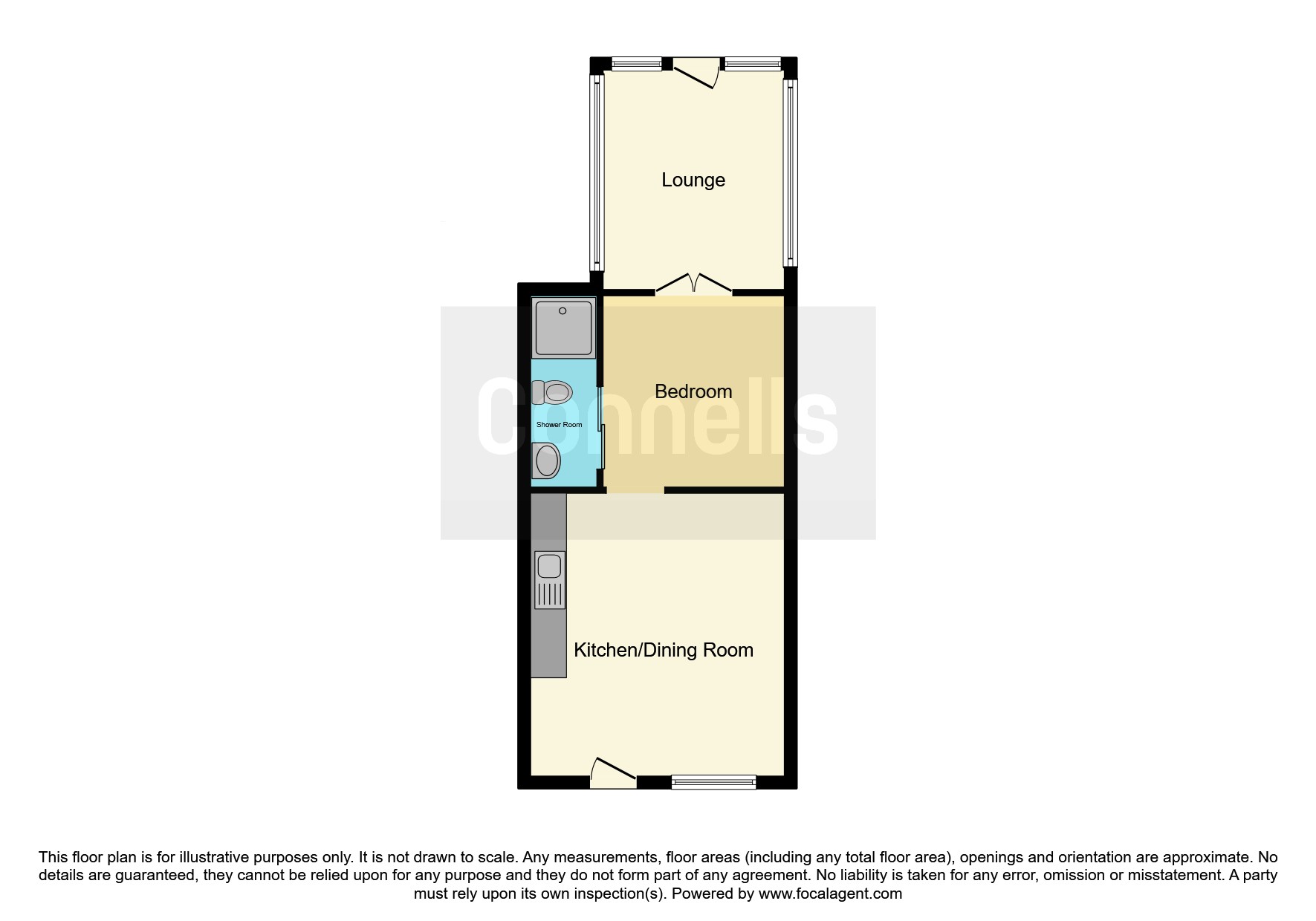 1 bed Semi-Detached Bungalow