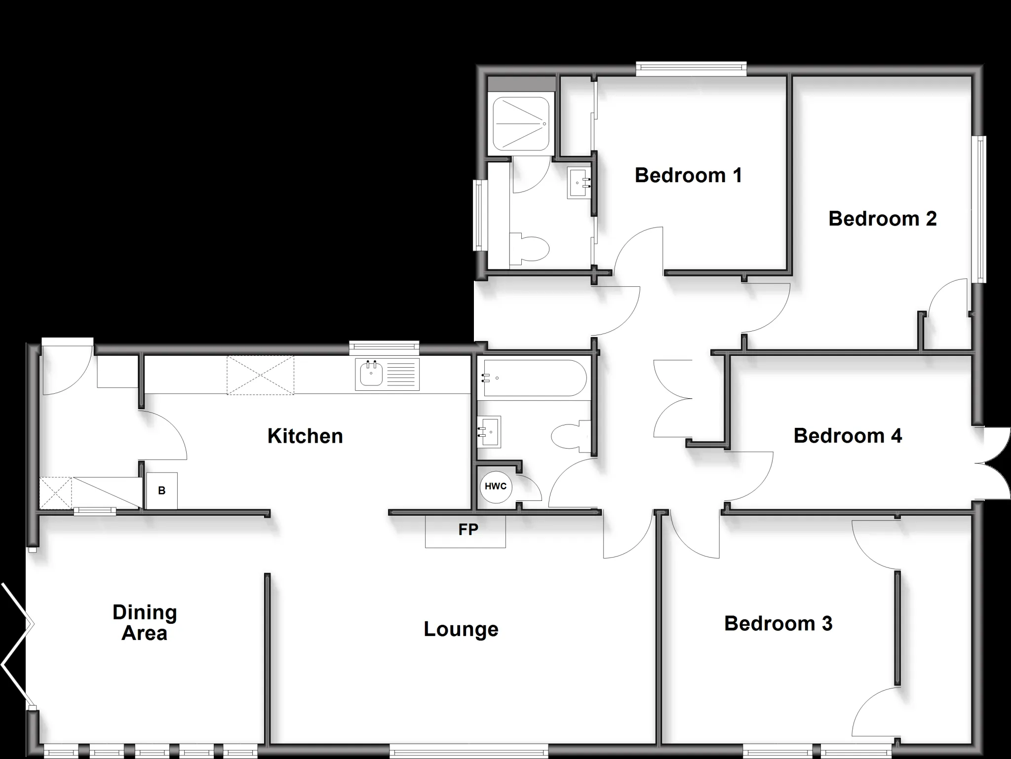 4 bed Bungalow