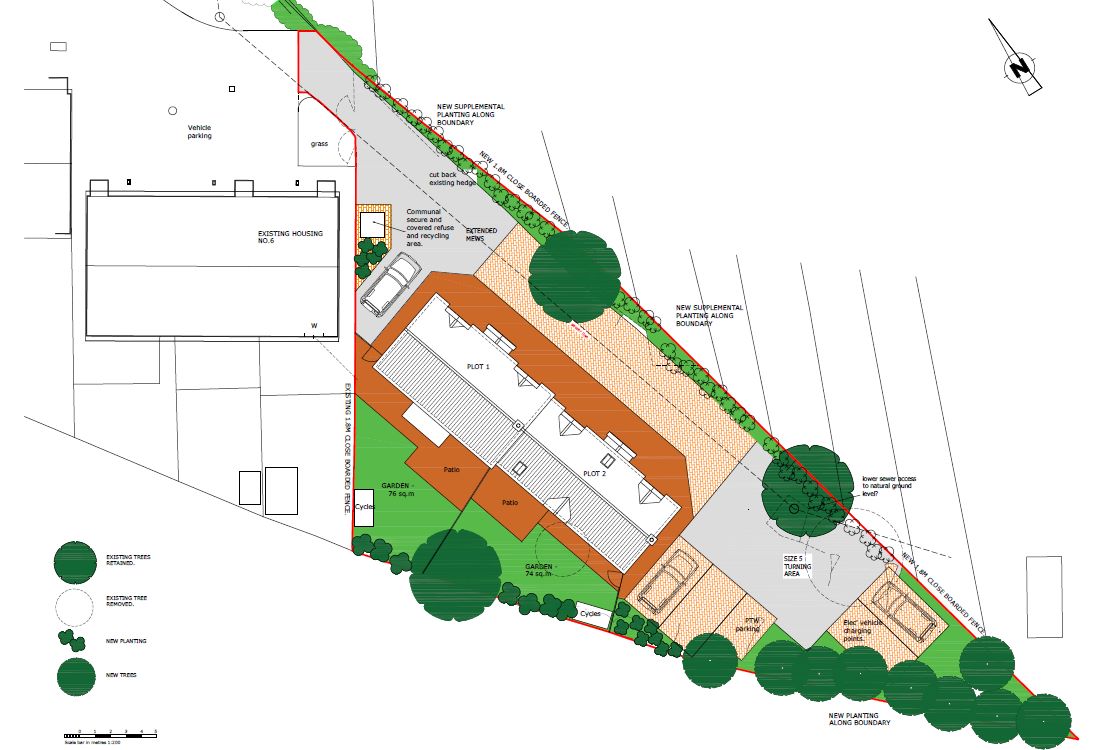 DEVELOPMENT OPPORTUNITY: A VACANT FREEHOLD PLOT OF LAND WITH PLANNING PERMISSION GRANTED FOR 2 THREE BEDROOM SEMI DETACHED HOUSES 