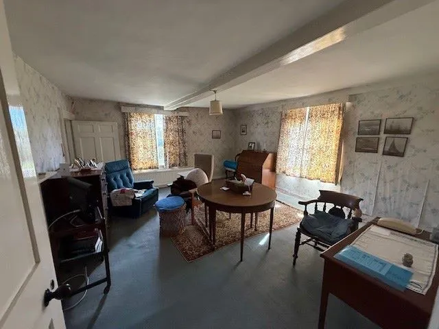 REFURBISHMENT/REDEVELOPMENT: AVAILABLE NOW WITH ALL OFFERS UNDER AUCTION CONDITIONS CONSIDERED: A VACANT SUBSTANTIAL DETACHED PERIOD HOUSE WITH OUTBUILDINGS ON A 1.9 ACRE PLOT IN NEED OF RENOVATION  