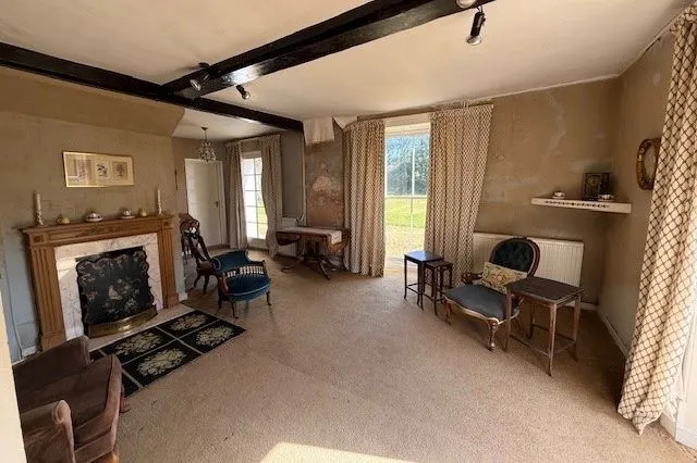 REFURBISHMENT/REDEVELOPMENT: AVAILABLE NOW WITH ALL OFFERS UNDER AUCTION CONDITIONS CONSIDERED: A VACANT SUBSTANTIAL DETACHED PERIOD HOUSE WITH OUTBUILDINGS ON A 1.9 ACRE PLOT IN NEED OF RENOVATION  