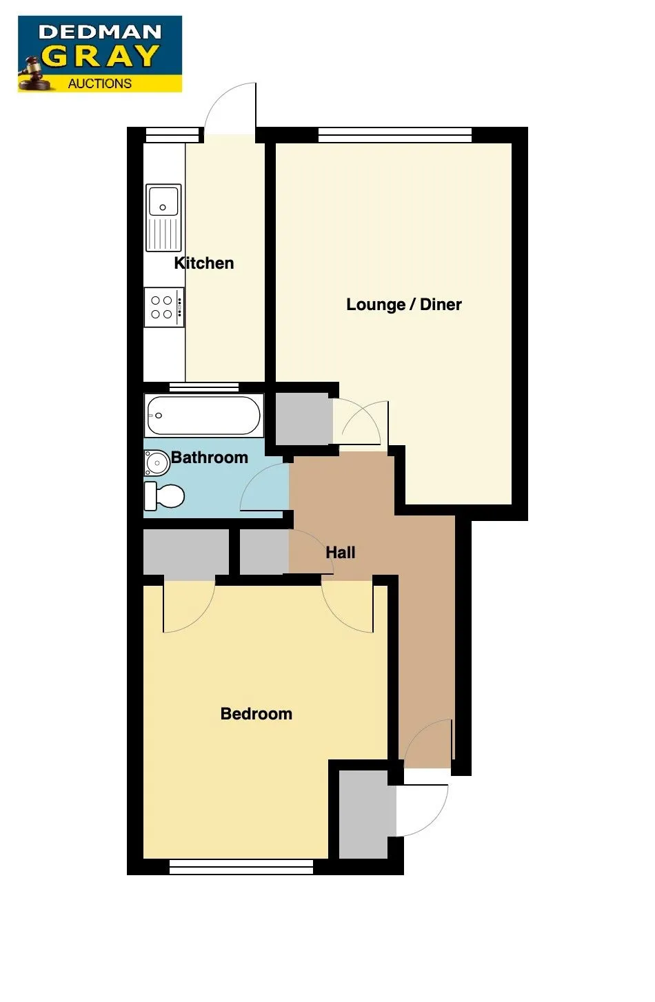 RESIDENTIAL: A VACANT LEASEHOLD ONE BEDROOM GROUND FLOOR MAISONETTE BENEFITING FROM ITS OWN DRIVEWAY, GARAGE AND COURTYARD GARDEN.