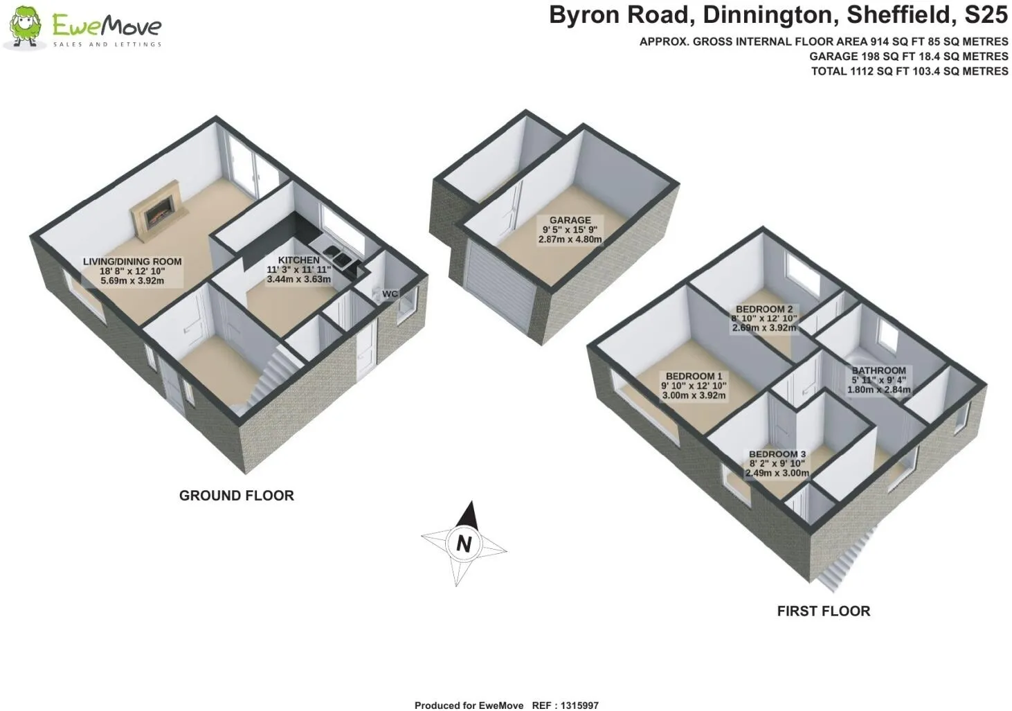 3 bed Semi-Detached