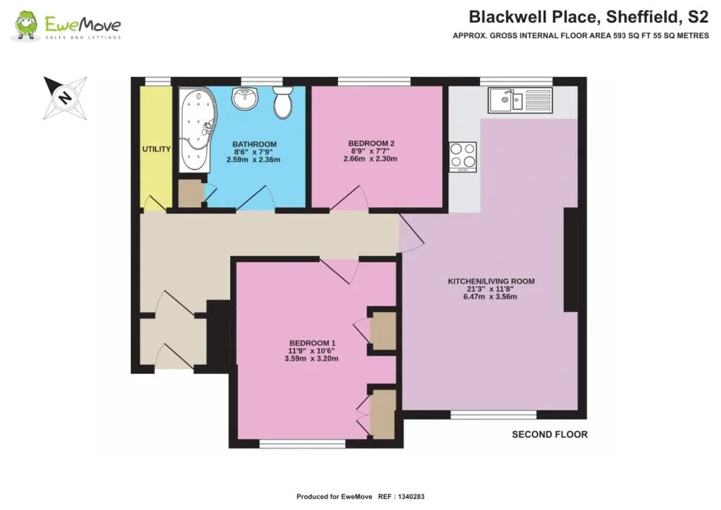 2 bed Block of Apartments