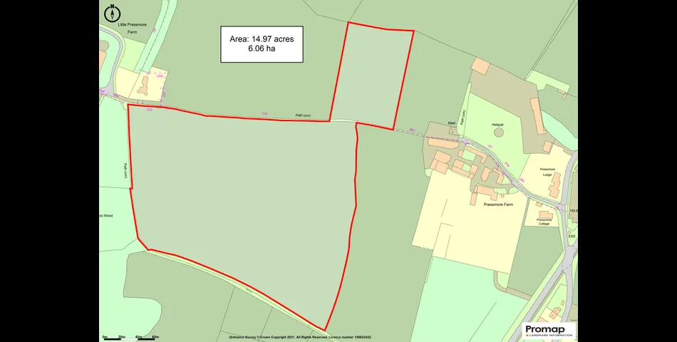 A flexible block of amenity land extending to 14.97 acres