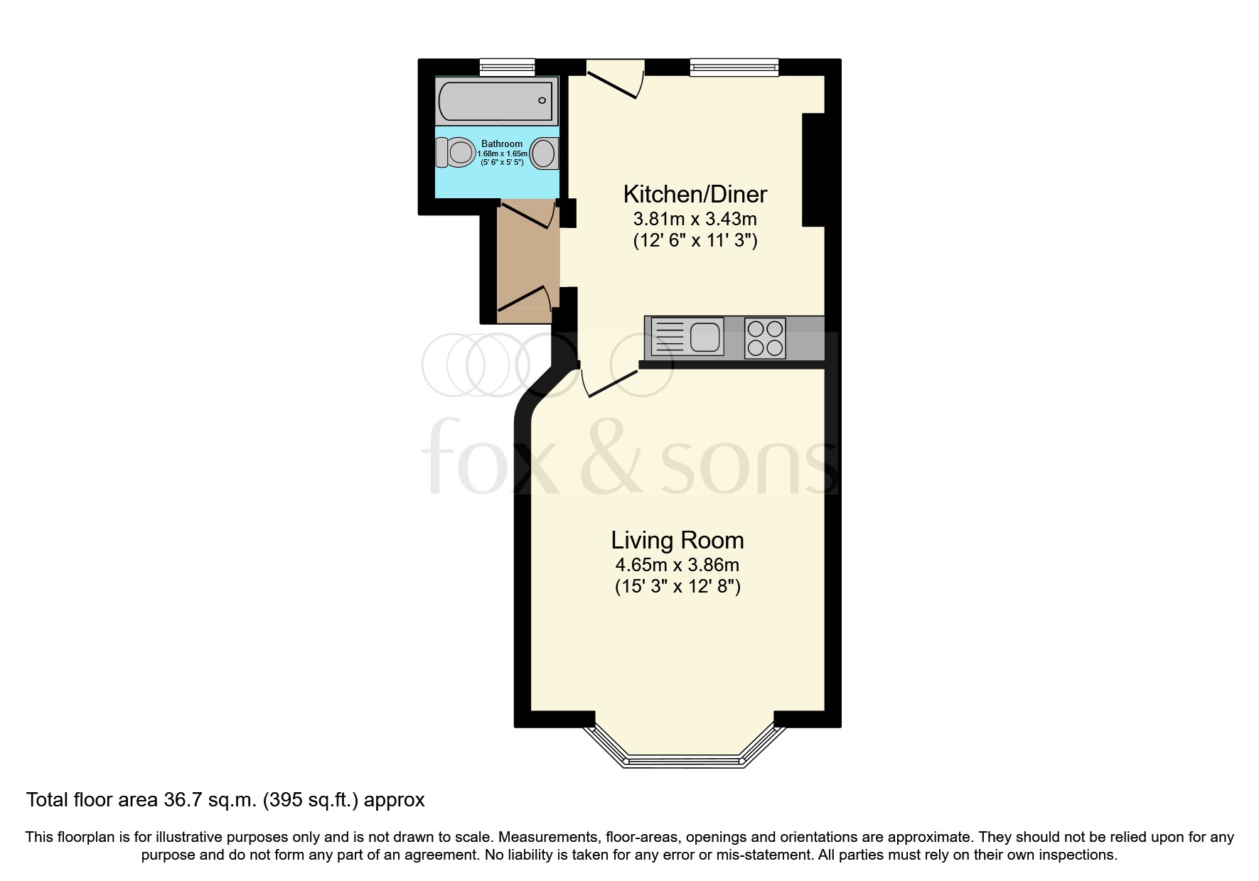1 bed Ground Flat