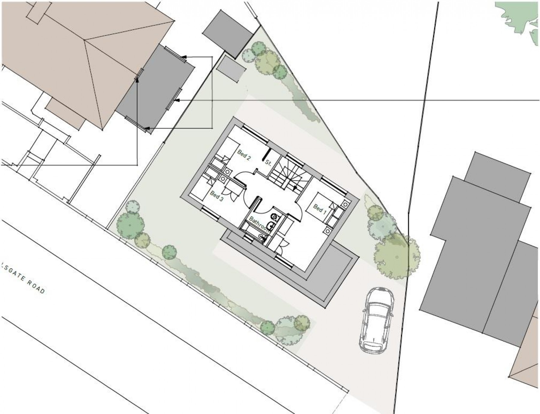 PLANNING GRANTED - 3 BED DETACHED HOUSE, 3 bedroom, Land - Building Plot - 27220570