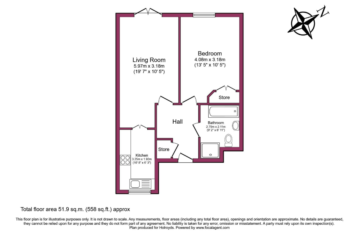 1 bed Ground Flat