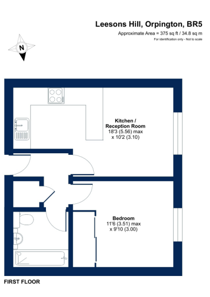 1 bed Ground Flat