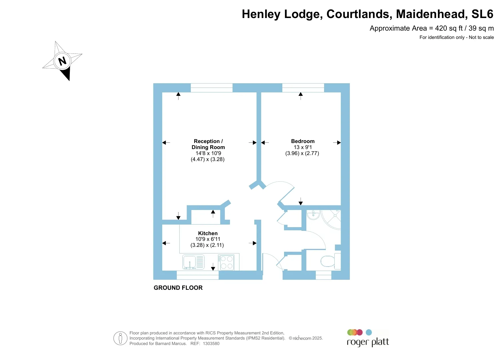1 bed Ground Flat