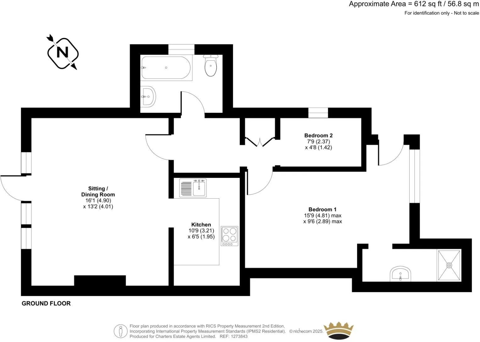 2 bed Ground Flat