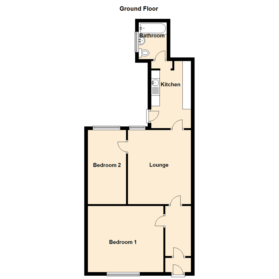 2 bed Ground Flat