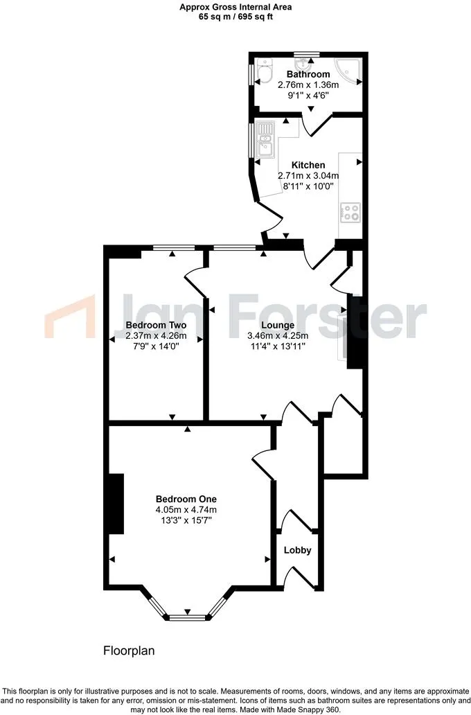 2 bed Ground Flat