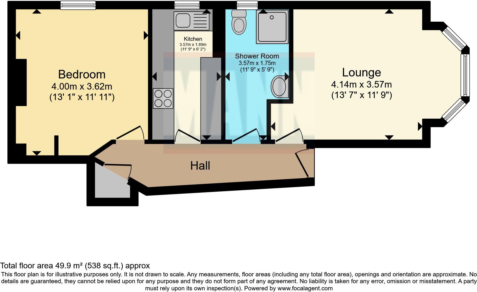 1 bed Ground Flat