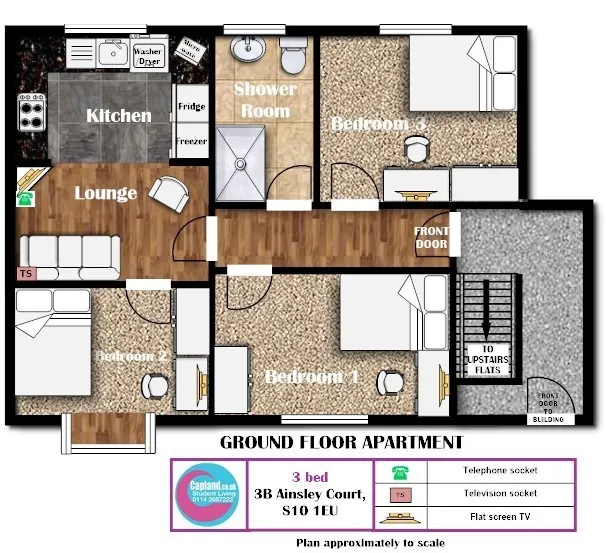 3A B C & D Ainsley Court, Ainsley Road, Crookes, Sheffield, South Yorkshire, S10 1EU