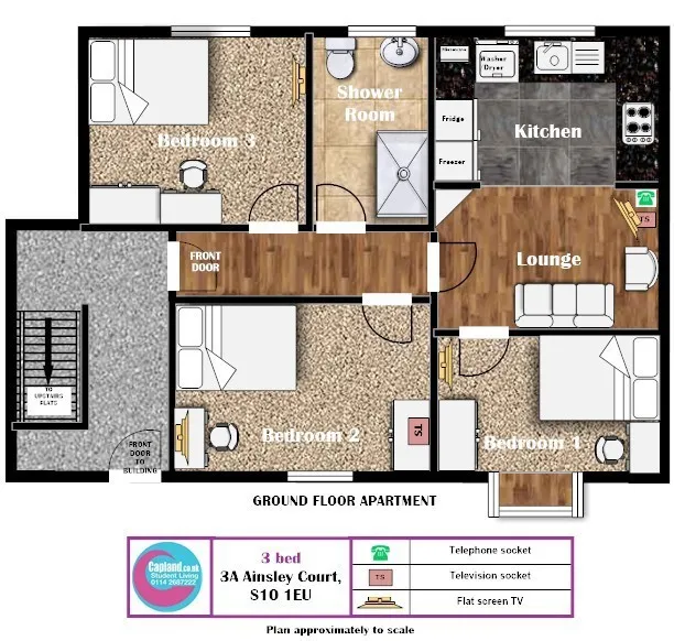 3A B C & D Ainsley Court, Ainsley Road, Crookes, Sheffield, South Yorkshire, S10 1EU
