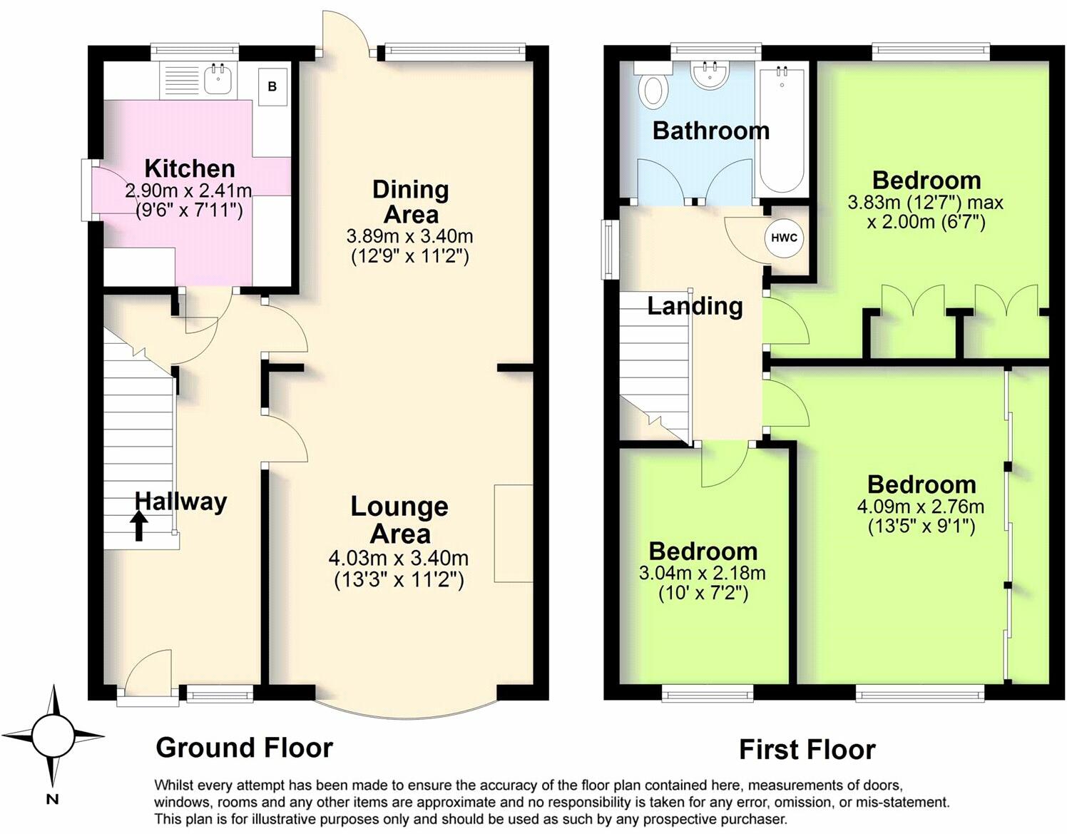 3 bed End of Terrace