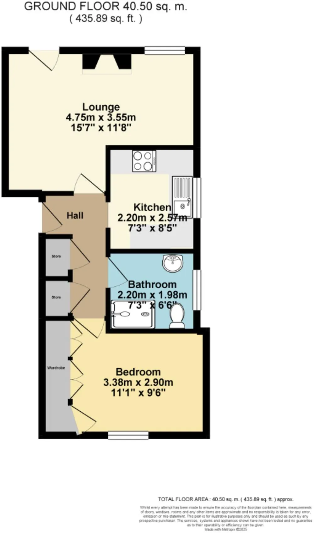 1 bed Ground Flat