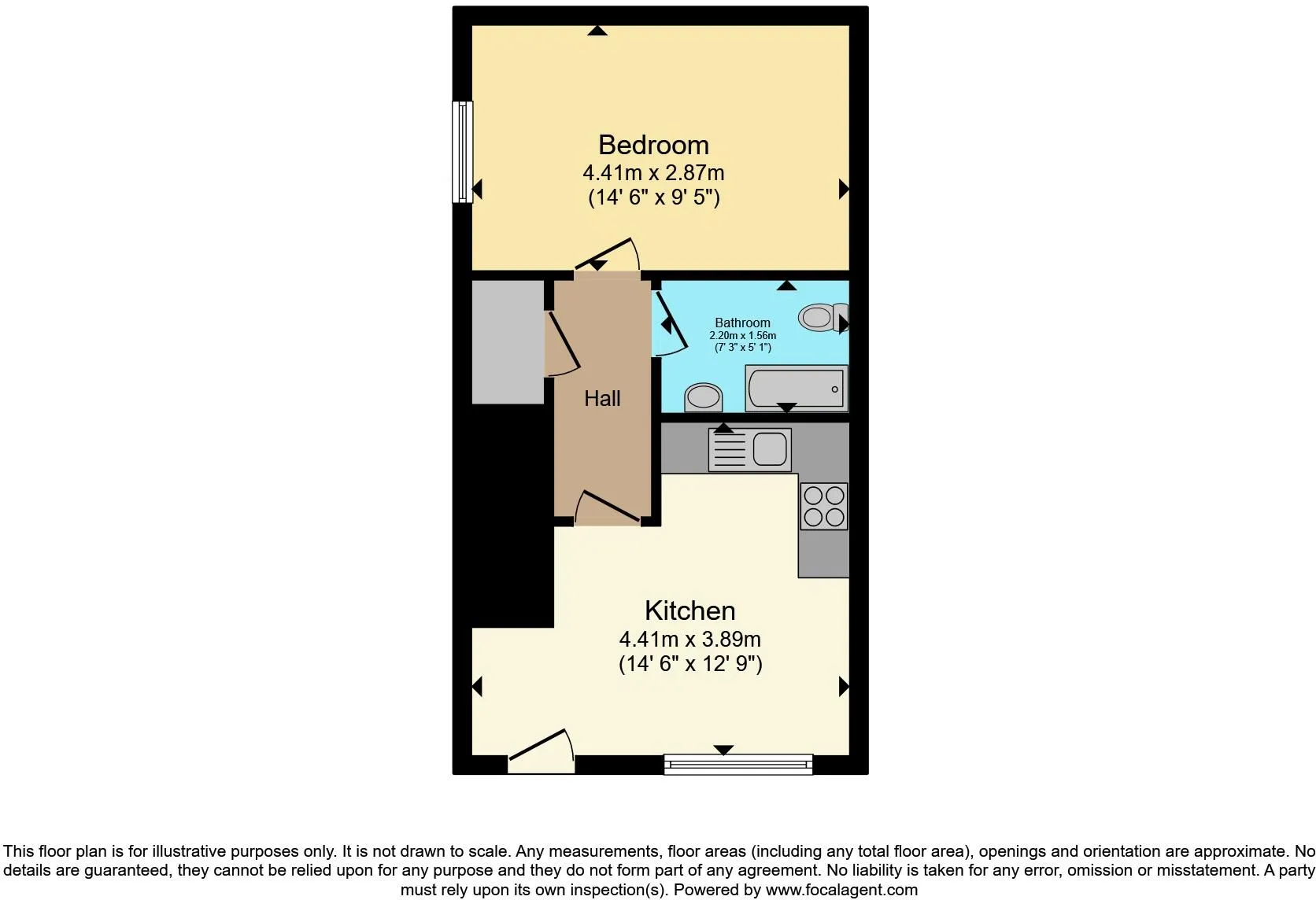 1 bed Ground Flat