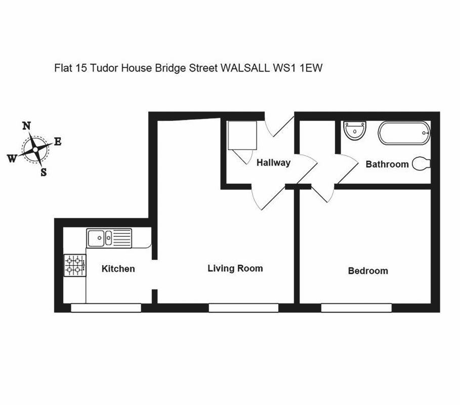 Flat 15 Tudor House, Bridge Street, Walsall, West Midlands, WS1 1EW