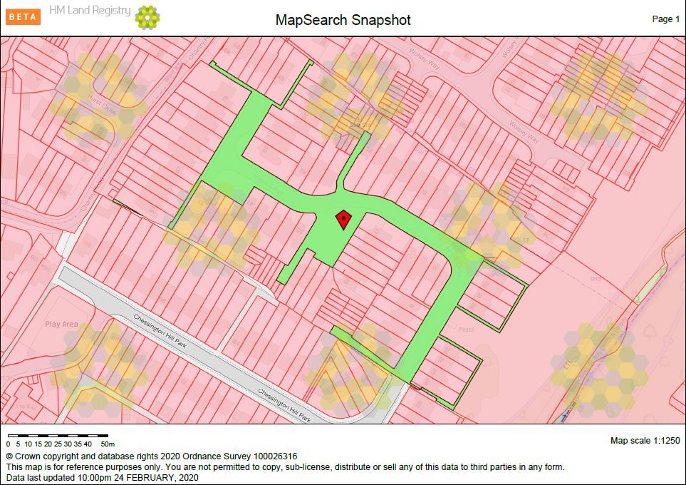 Land on the north side of 62 Chessington Hill Park, Chessington, Surrey, KT9 2BW