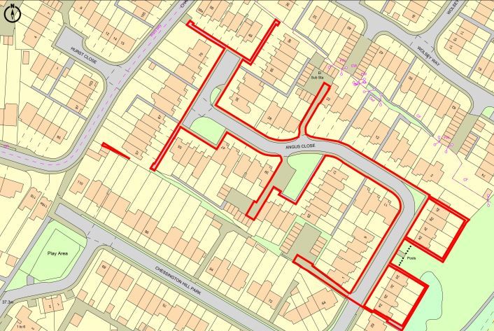 Land on the north side of 62 Chessington Hill Park, Chessington, Surrey, KT9 2BW