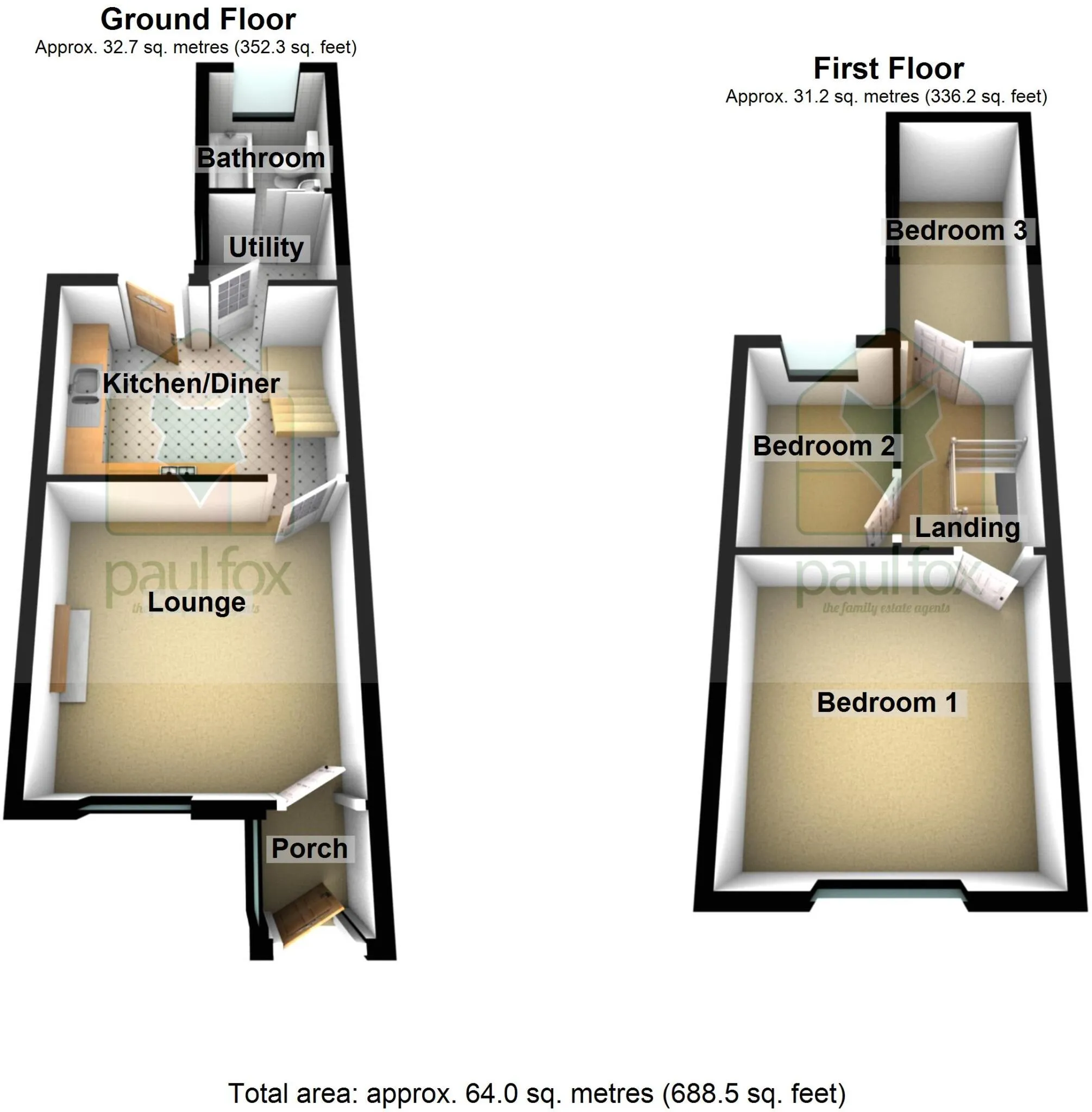3 bed Terraced