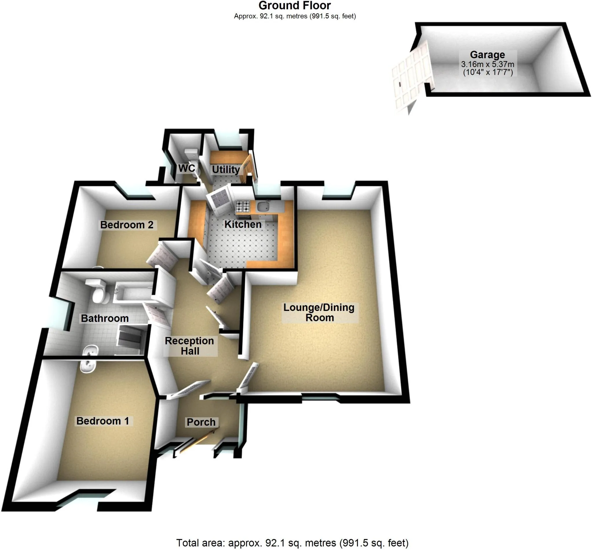 2 bed Detached Bungalow