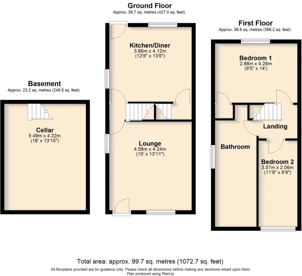 2 bed End of Terrace