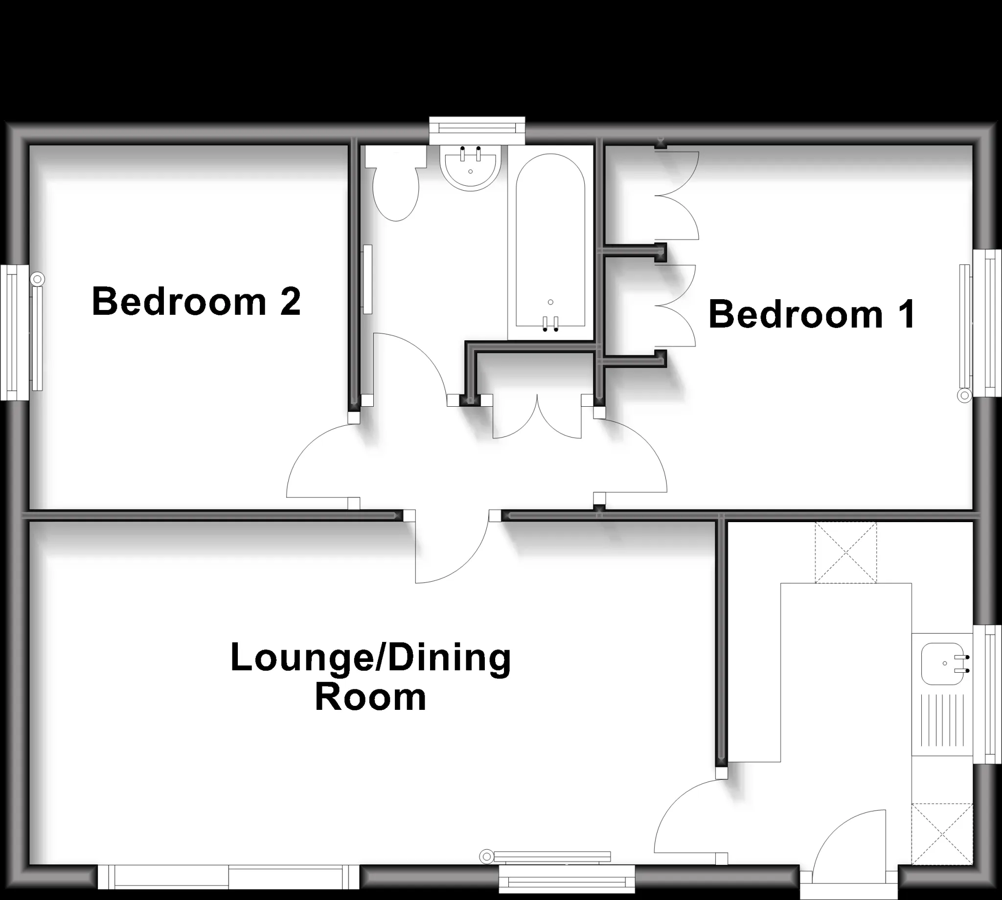 2 bed Detached Bungalow