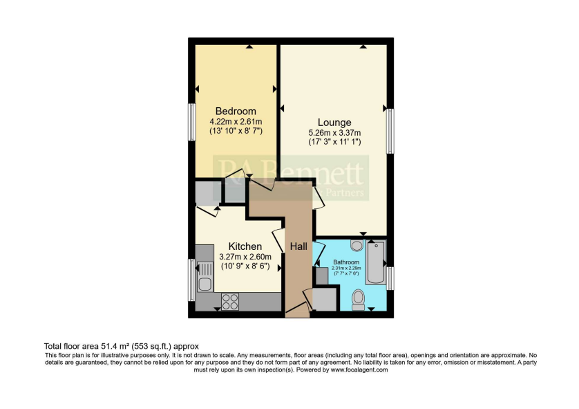 1 bed Ground Flat
