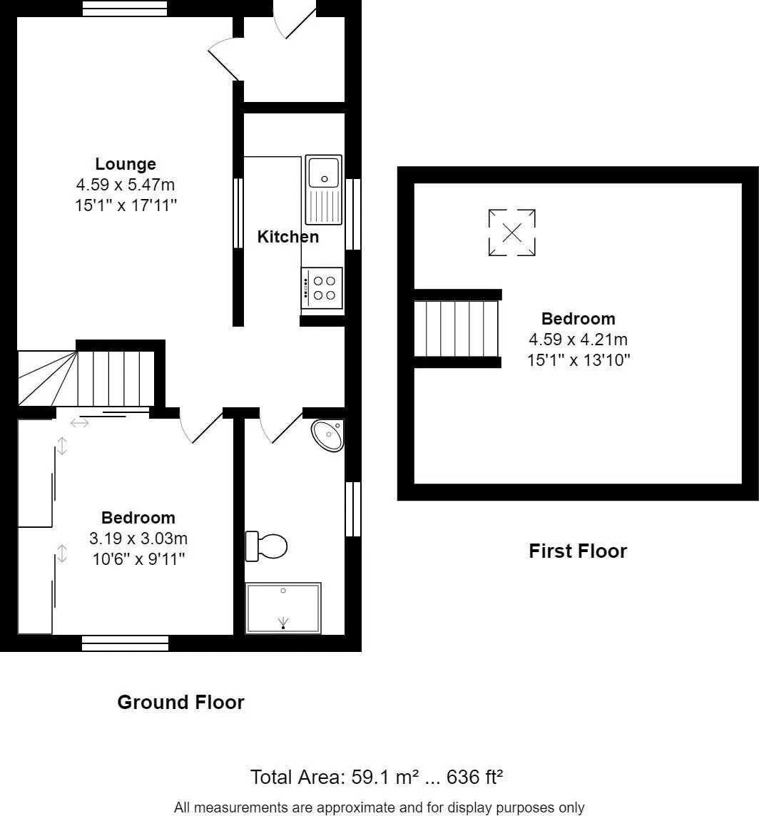 1 bed Semi-Detached Bungalow