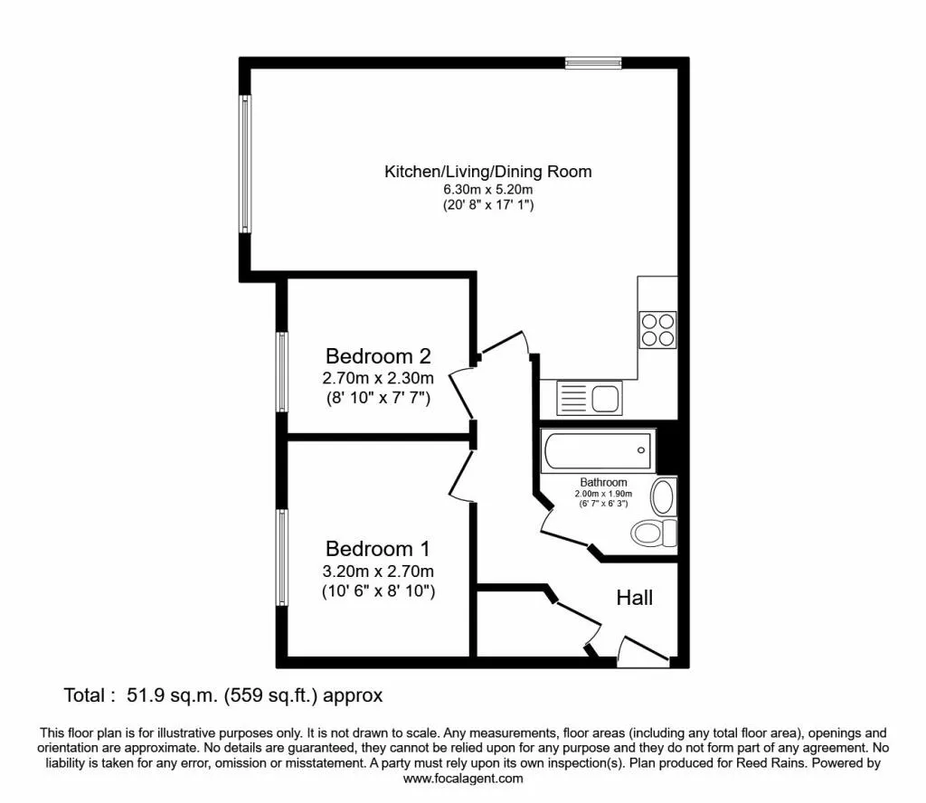 2 bed Ground Flat