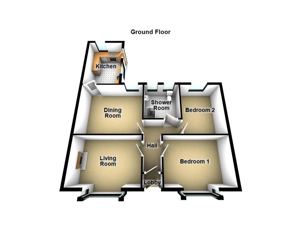 2 bed Semi-Detached Bungalow