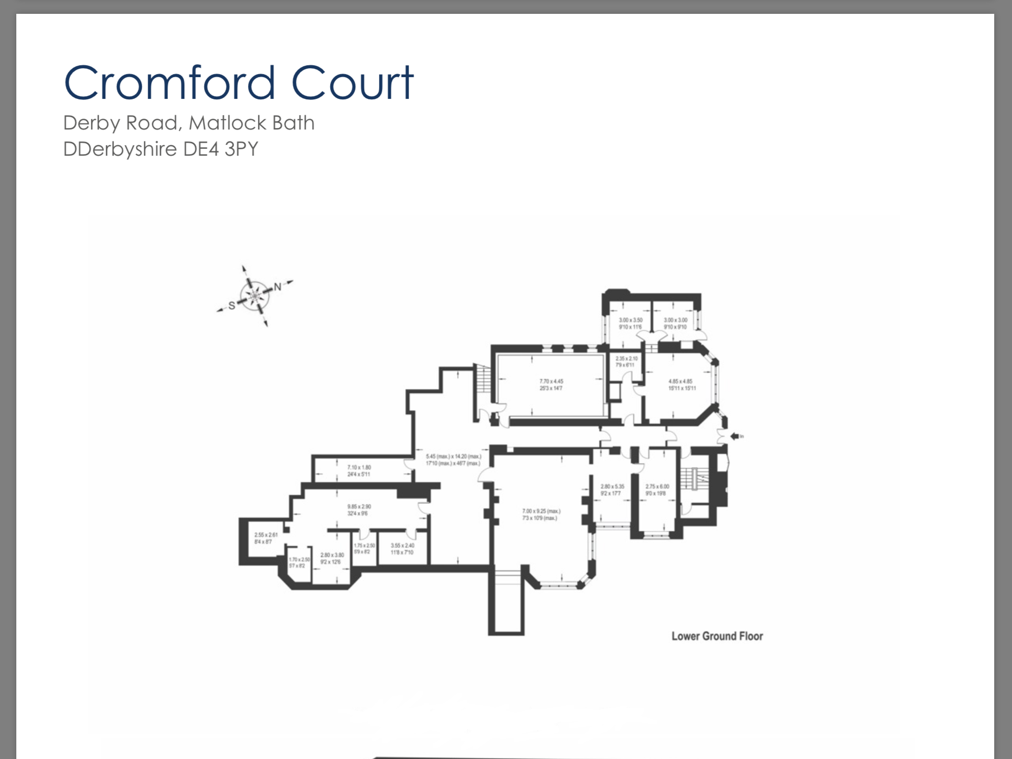 Cromford Court, Mansion House, 2 Derby Road, Matlock Bath, Derbyshire, DE4 3PY