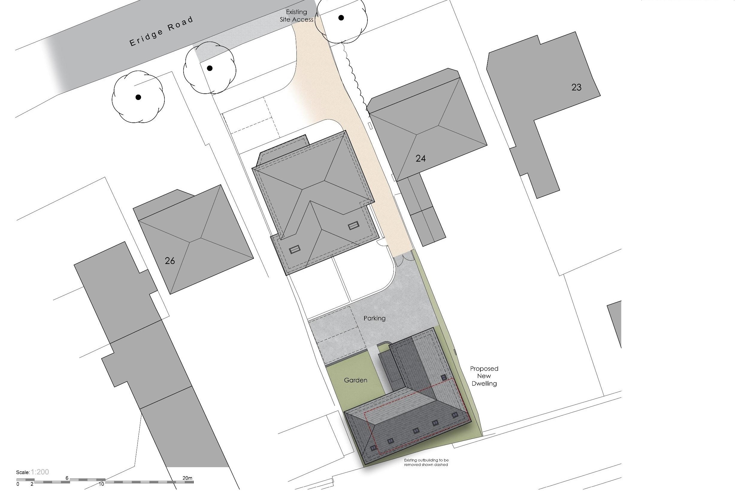 Land to the rear of 25 Eridge Road, Tunbridge Wells, Kent, TN4 8HJ