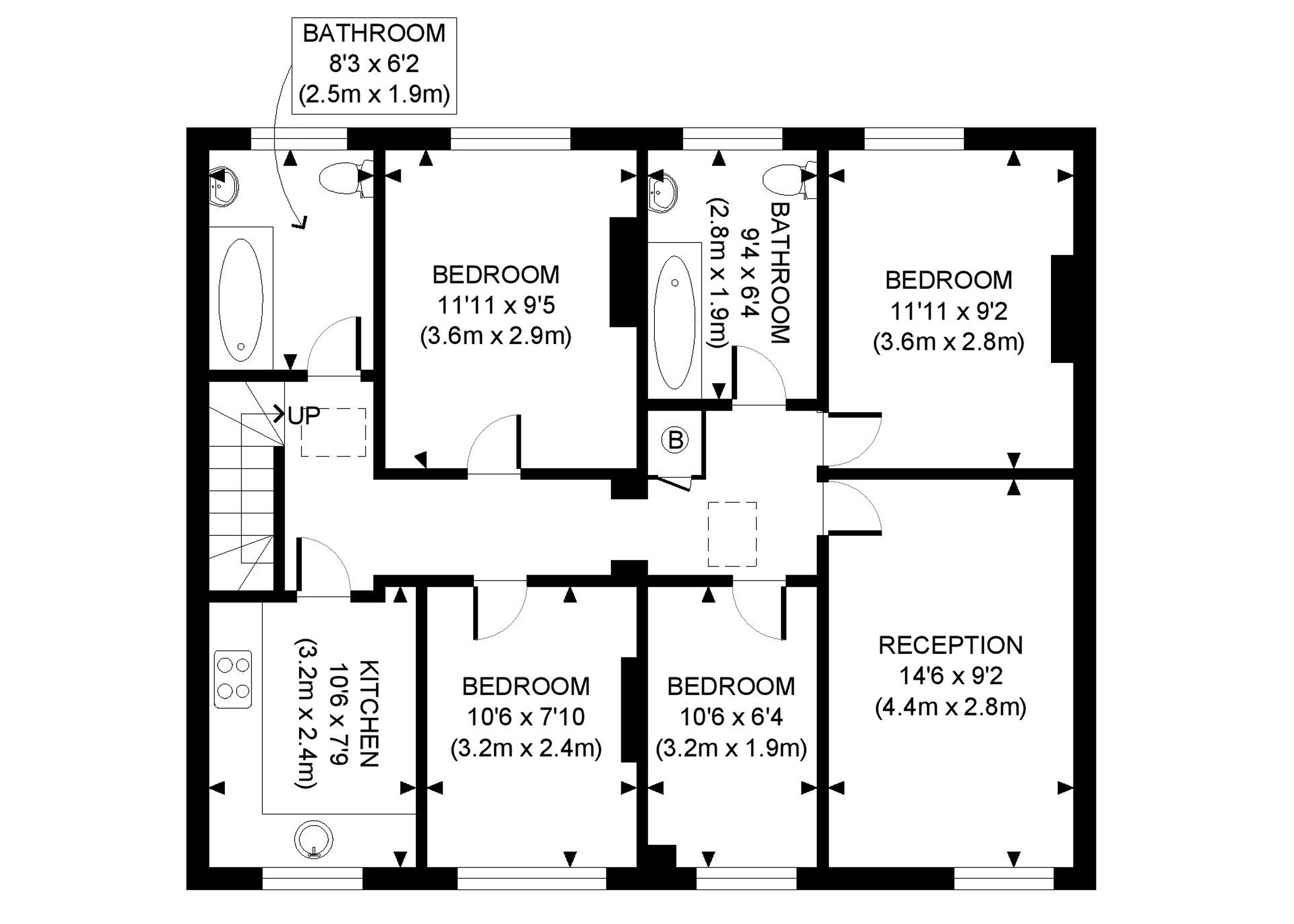 Top Floor Flat, 49-50 Kendal Street London W2 2BP