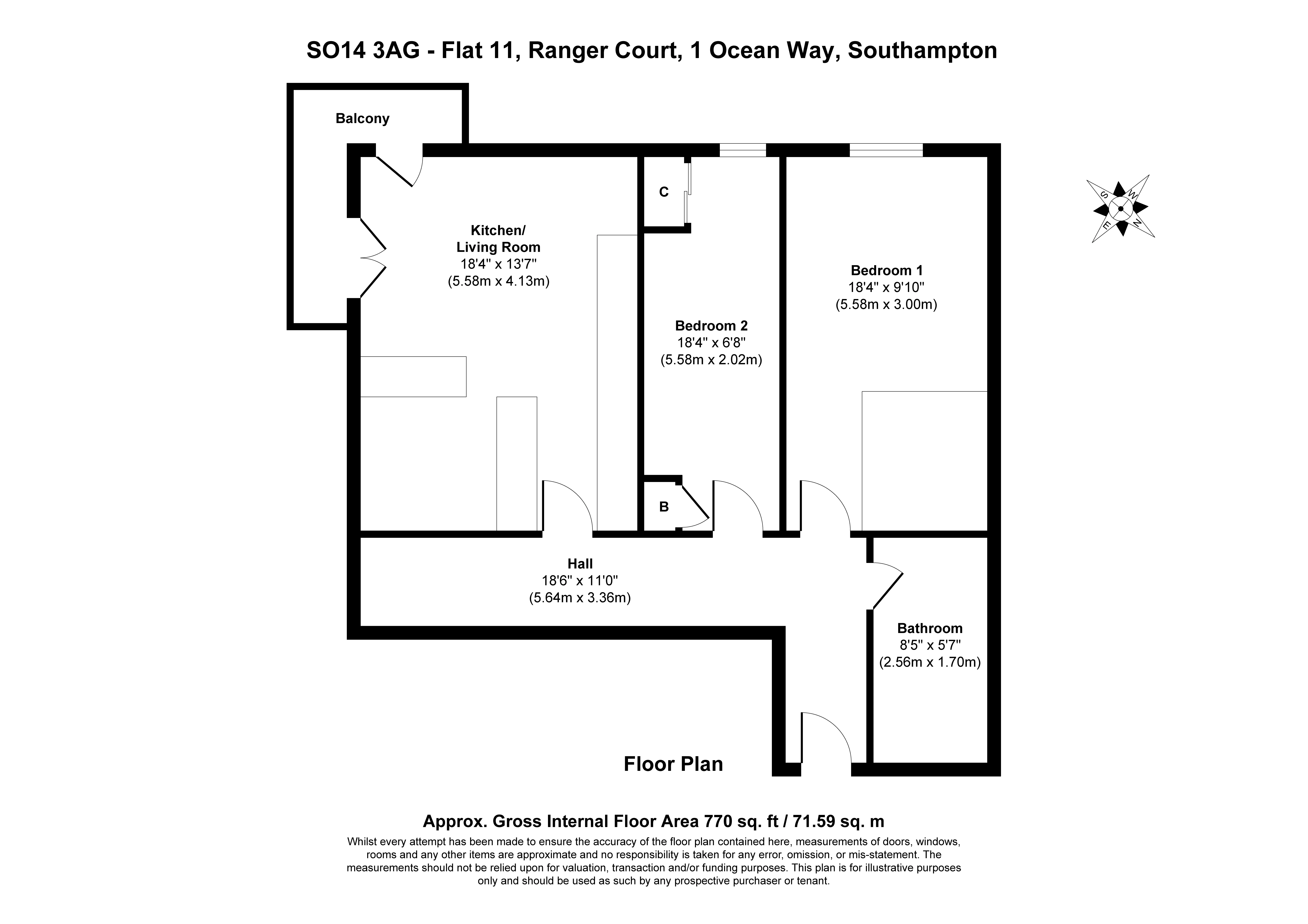 Flat 11, Ranger Court,  1 Ocean Way, Southampton,  SO14 3AG