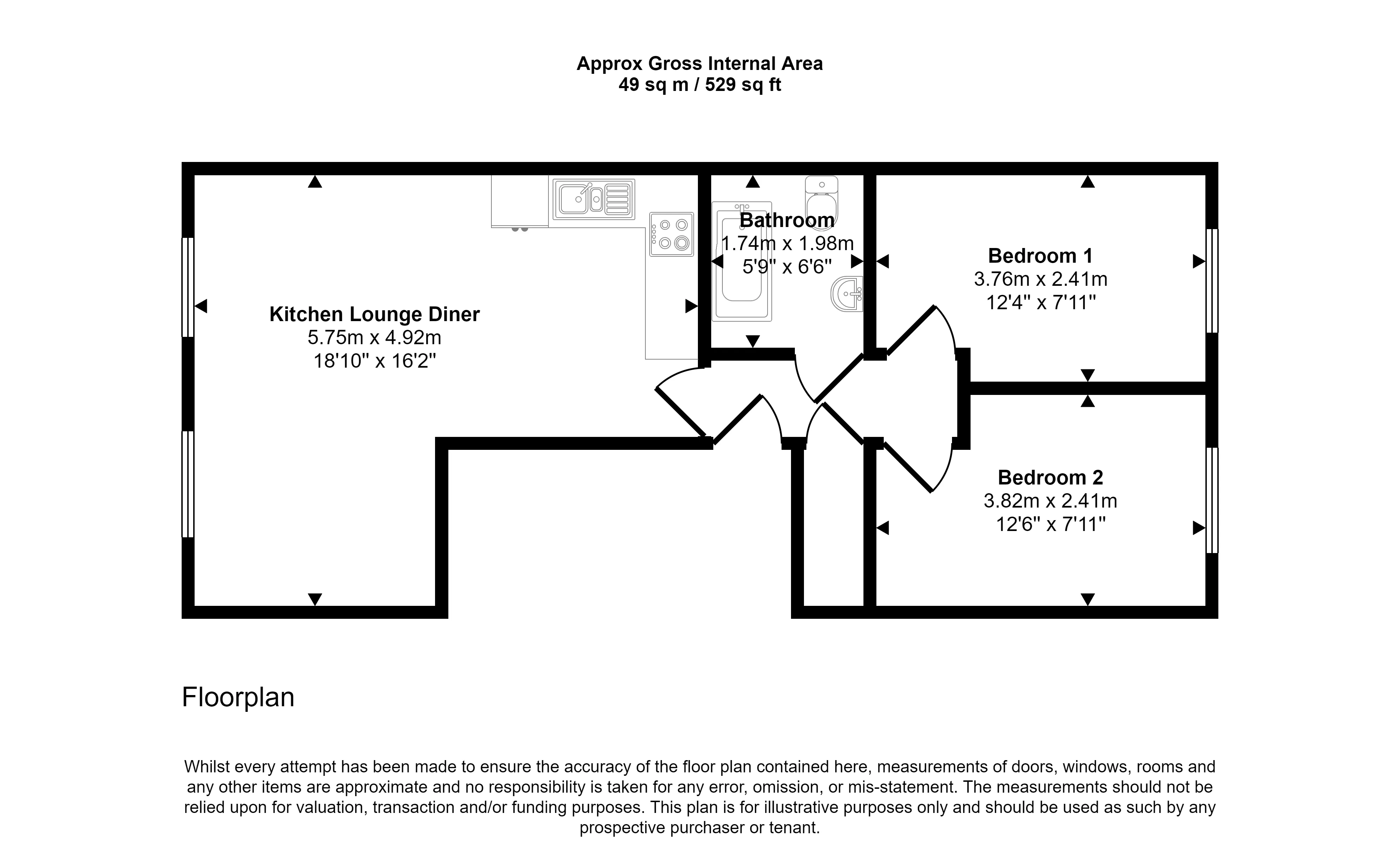 First Floor Flat, 5 Clayland's Place, London, SW8 1NL