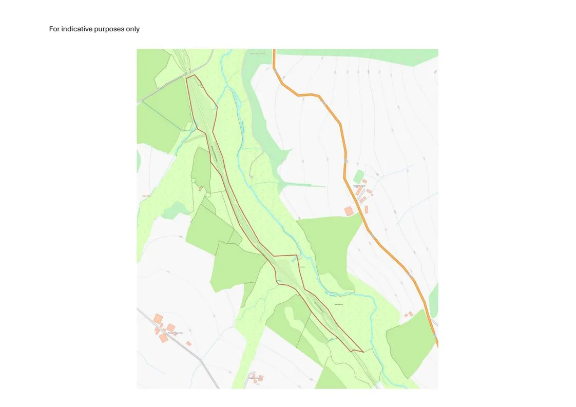 Approx. 11 acres of former dismantled railway land available at Caradog Falls in Llanafan. Roughly 8miles to the south east of Aberystwyth.