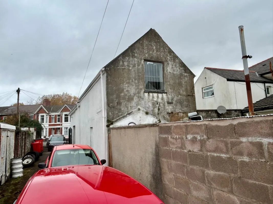 Detached garage/workshop facing Gelligaer Street in Cathays with two storey section to the rear of the property. Sold with vacant possession and with potential for a variety of uses, subject to consents.