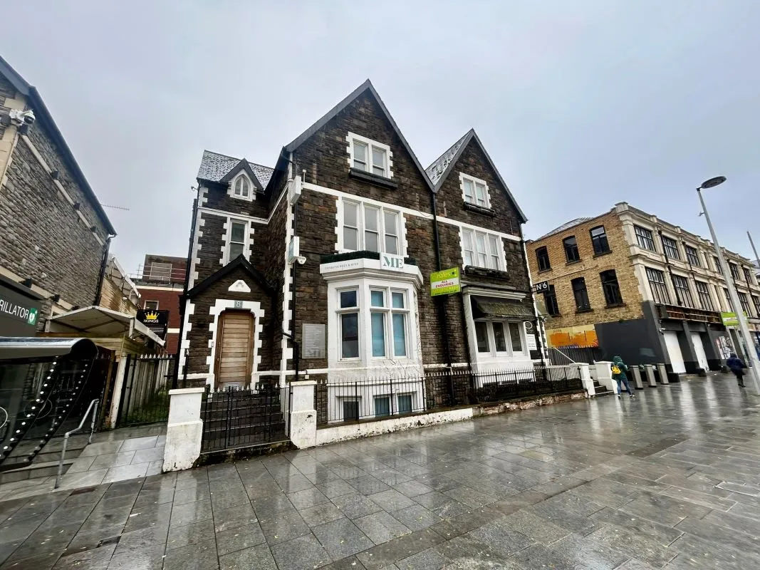A pair of four-storey Victorian villas in the heart of Cardiff city centre with parking to the rear. Currently arranged as office space but could be suitable for a variety of uses, subject to consents. Vacant.
