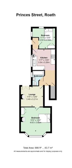 Three storey period investment property in this popular road. Arranged as 3 X Two bedroom apartments with current income totalling £2900pcm (£34,800pa), representing a 10% Initial gross yield.