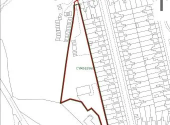 Small parcel of land facing Central Avenue in Cefn Fforest, Blackwood, measuring approximately 300sqft.