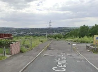 Small parcel of land facing Central Avenue in Cefn Fforest, Blackwood, measuring approximately 300sqft.