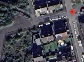 Small parcel of land facing Central Avenue in Cefn Fforest, Blackwood, measuring approximately 300sqft.