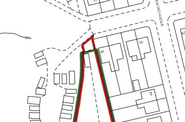 Small parcel of land facing Central Avenue in Cefn Fforest, Blackwood, measuring approximately 300sqft.