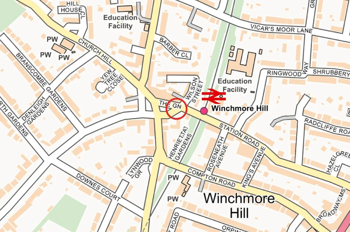Former Public Telephone Kiosk, The Green, Winchmore Hill, London, N21 1AY