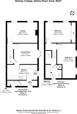 Two Bed End of Terrace House, Railway Cottage, 3 Station Road, Hook, Hampshire, RG27 9HT - Freehold and Vacant Possession